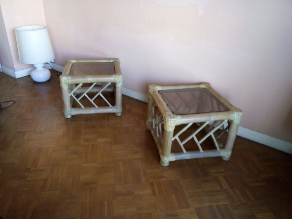Tables basses en bambou dessus verre : 40 Marseille 8 (13)
