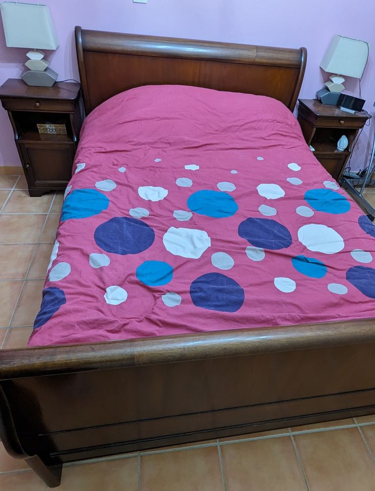 Lit et tables de chevet en acajou 850 Lorgues (83)