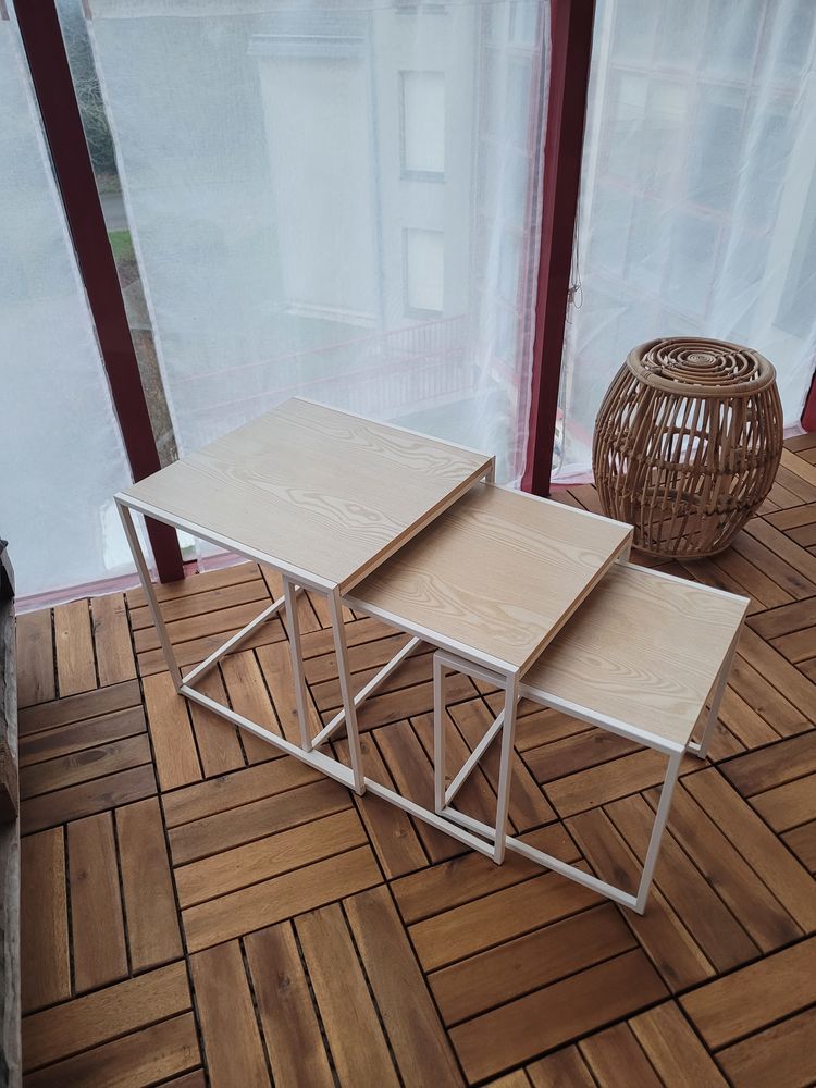 Lot de 3 tables gigognes blanches 40 Saint-Nazaire (44)