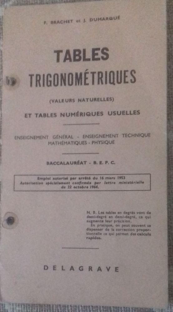 Tables trigonométriques 1 Besançon (25)