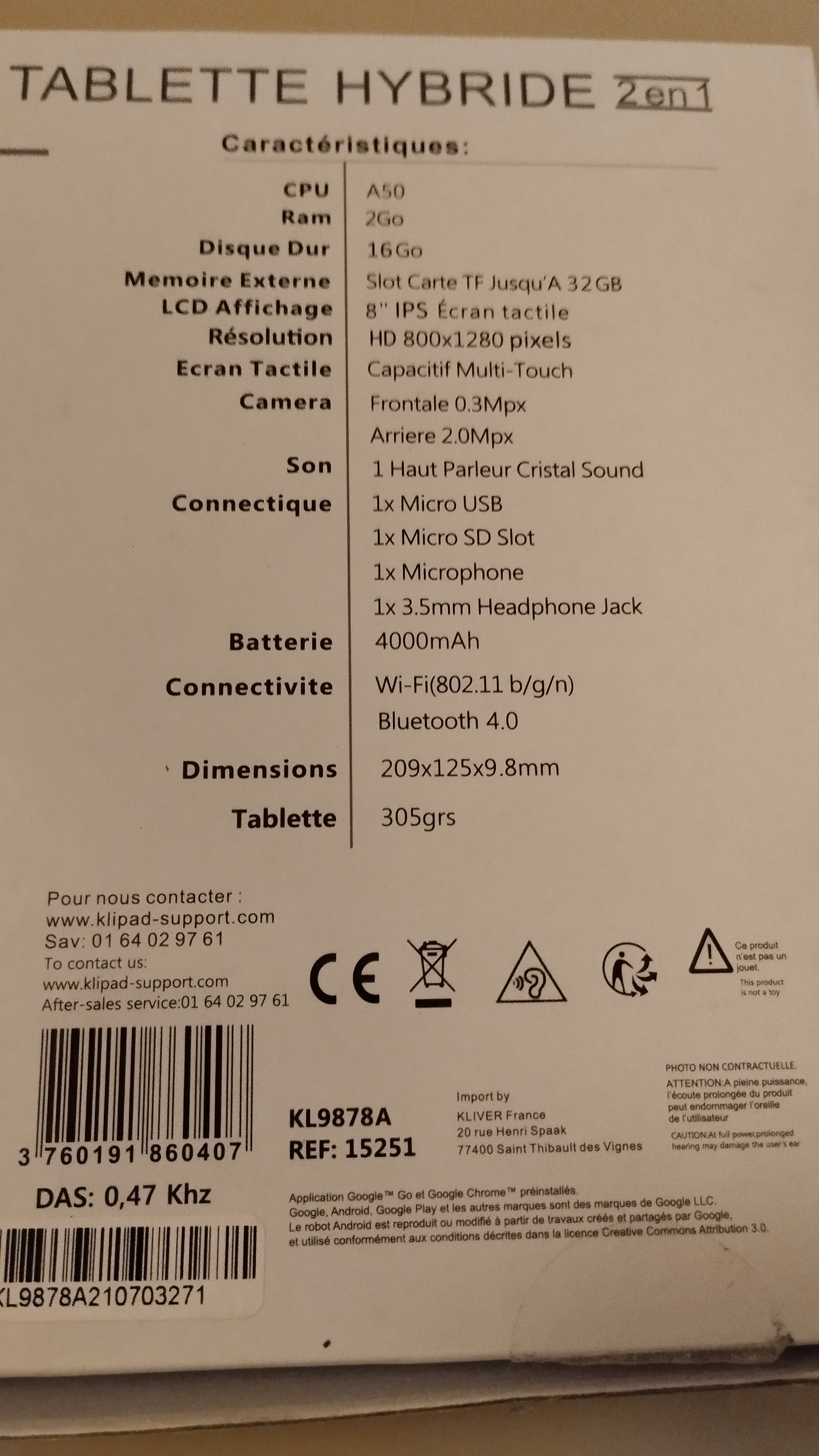 Tablette KLIPAD 0 Chaumont (52)