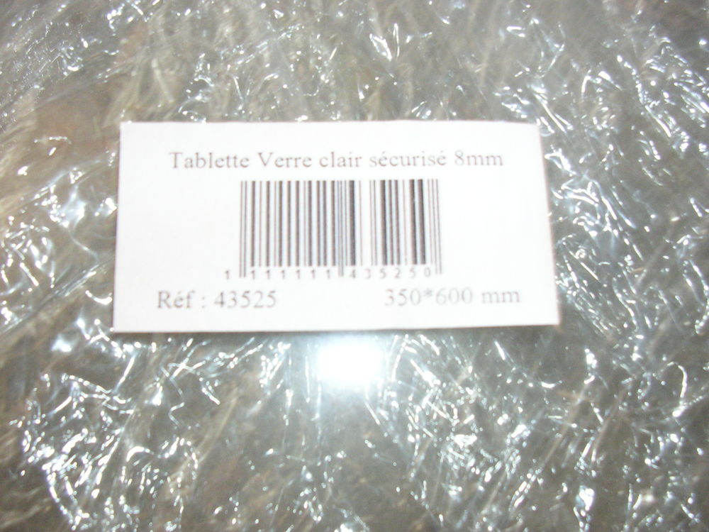  TABLETTE VERRE CLAIR SECURISE 8MM 5 Saint-Floris (62)