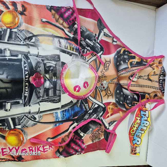 Tablier de cuisine barbecue, humoristique motard, biker, tat 14 Saumur (49)