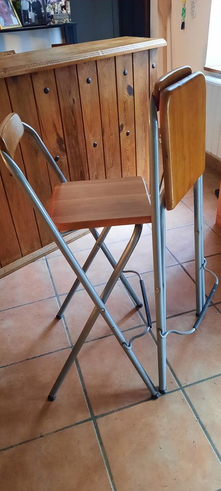 Tabouret pliant de bar bois/m�tal 70 Colombier-Saugnieu (69)