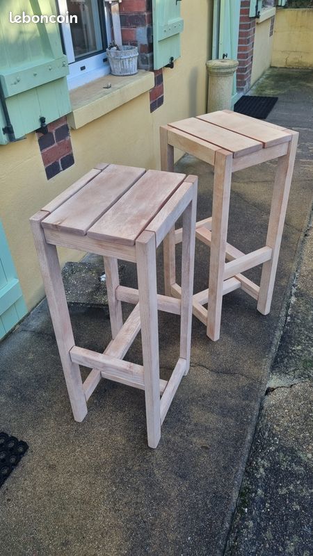 2 Tabourets de bar/comptoir en h�tre massif
brut 100 Les Lilas (93)