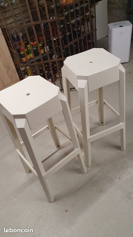 Lot de 2 tabourets de bar design blanc 70 Saint-Georges-de-Didonne (17)