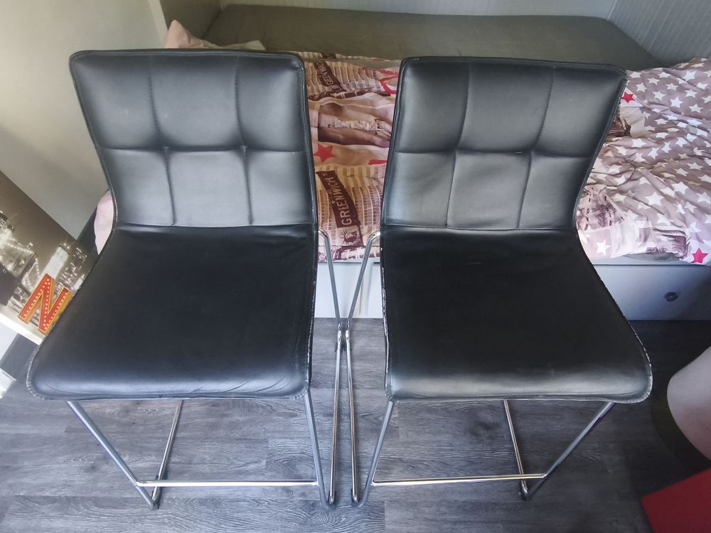 Lot de 2 Tabourets de bar noir 20 Fontaine (38)