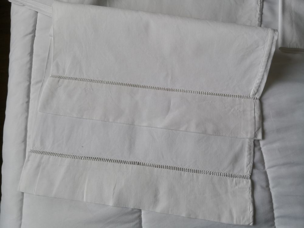 Lot de 2 taies de traversin vintage en coton, brod�es main 7 Pont-du-Casse (47)