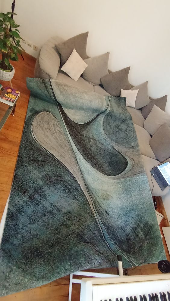 Tapis bleu turquoise 65 Chelles (77)