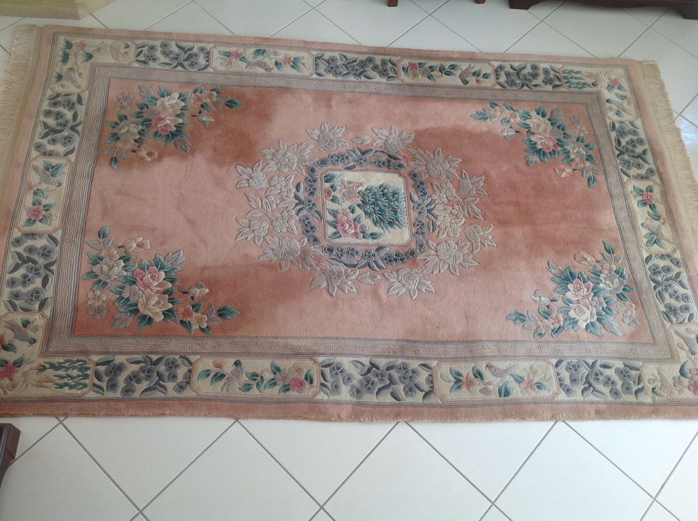 TAPIS CHINOIS SAUMON PURE LAINE FAIT MAIN GRAND FORMAT 450 Tr�gunc (29)