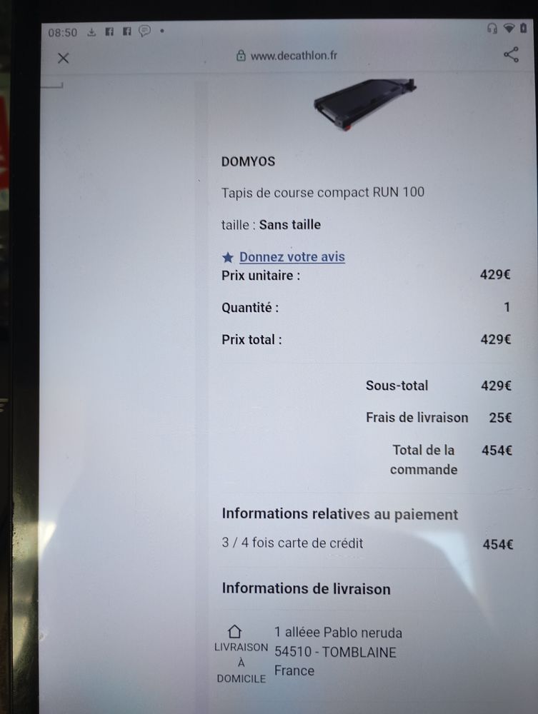 Tapis de course 250 Tomblaine (54)