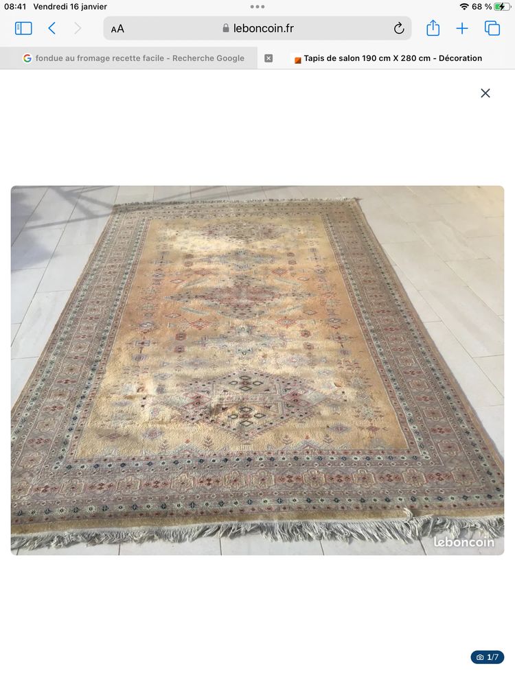 Tapis de salon 190 cm X 280 cm laine/soie 150 Aix-en-Provence (13)