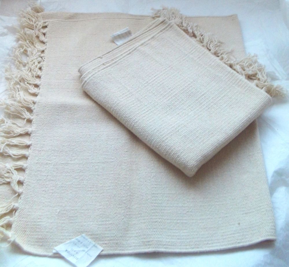 2 tapis tiss�s main, en pur coton 55 x 85 cm 25 Villeurbanne (69)