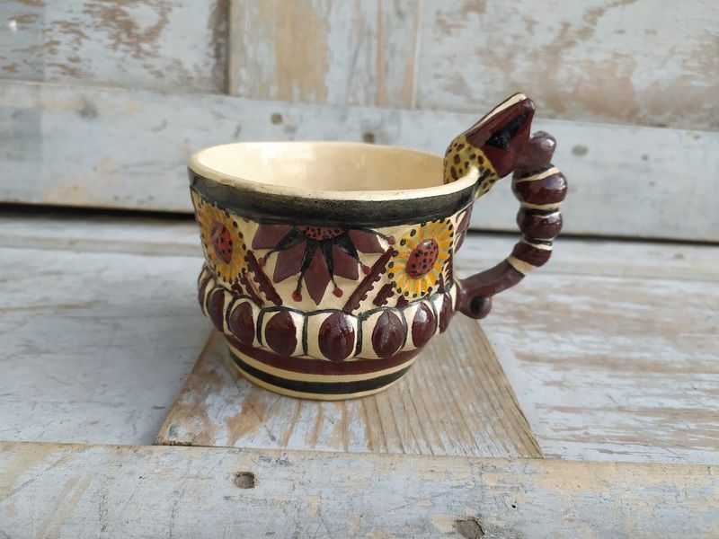 Tasse Fa�ence de Quimper Paul Fouillen Bretagne 25 Loches (37)