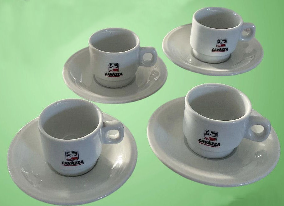 4 Tasses porcelaine caf�  Lavazza 60 ml avec soucoupe 12 Baillargues (34)