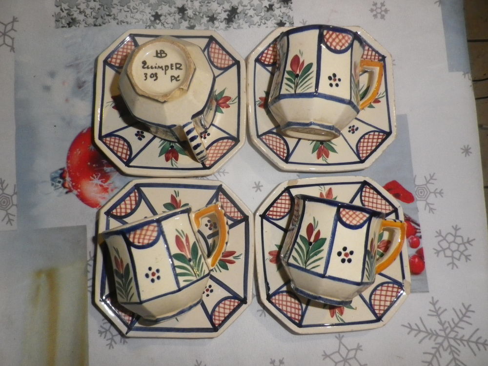 3 TASSES + 3 SOUCOUPES HB QUIMPER 303 8 Bubry (56)