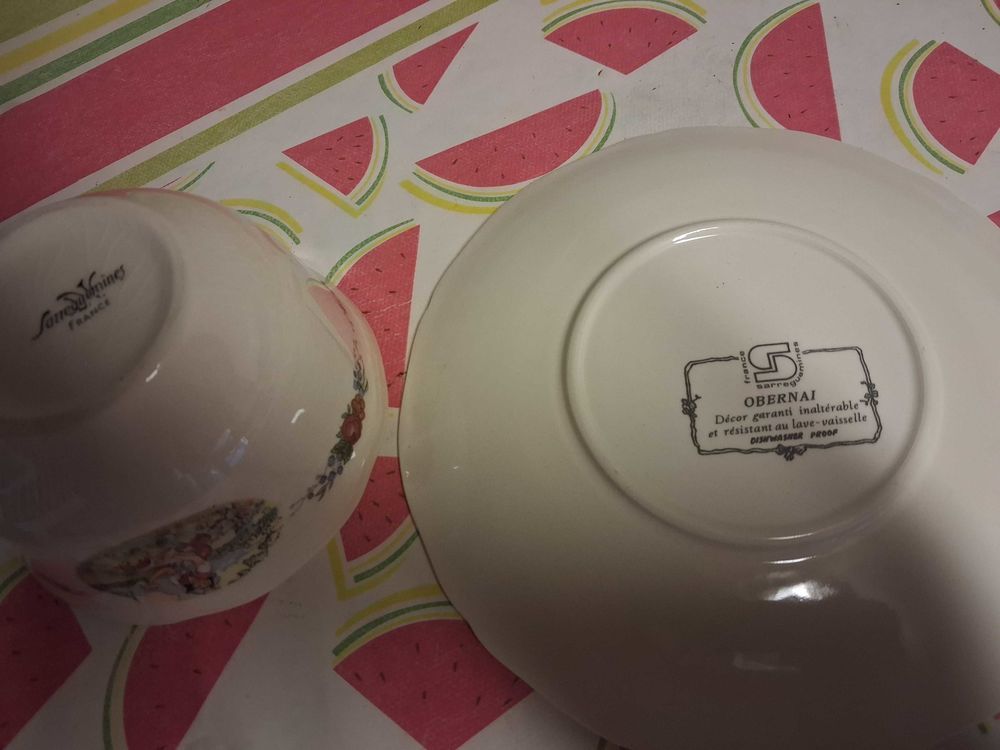 Tasses et sous-tasses alsaciennes 60 Mulhouse (68)