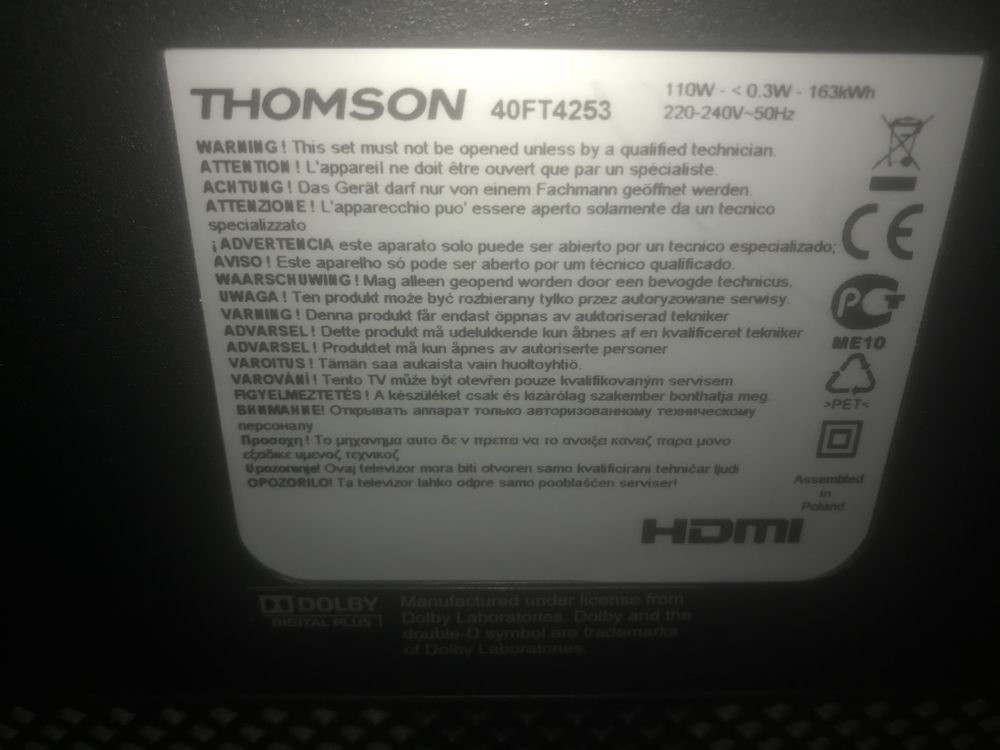 t�l� Thomson 102cm 100 Strasbourg (67)