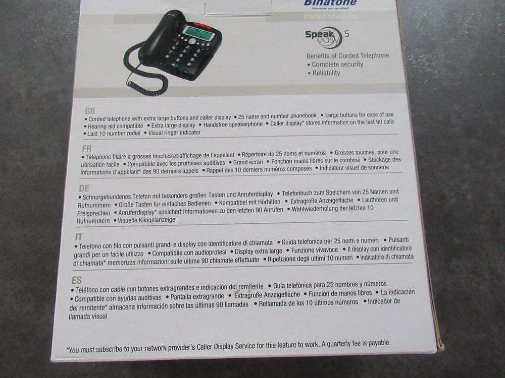 T�l�phone filaire Binatone speak easy 5 8 M�ry-�s-Bois (18)