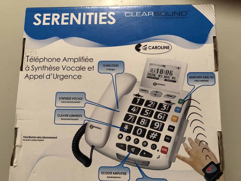 T�l�phone Geemarc Senior Serenities  (+30dB) 20 Bordeaux (33)