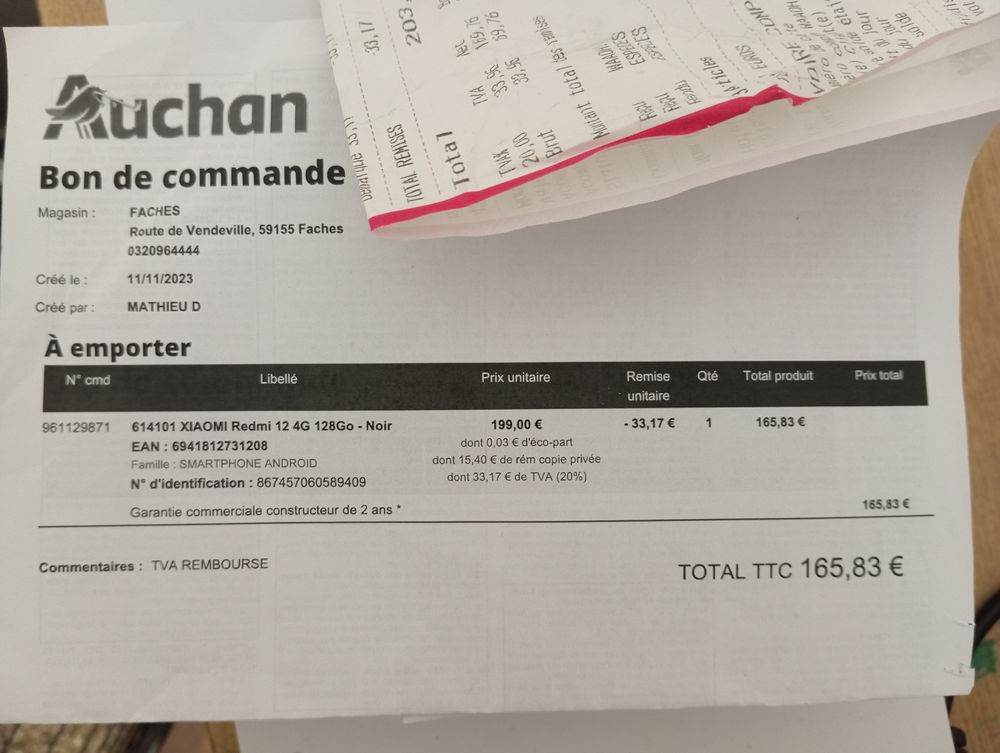 T�l�phone Xiaomi redmi 12 100 Chauny (02)