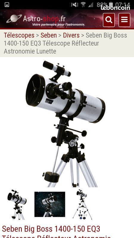 Telescope r�flecteur seben 1400 150 NEUF 220 Cize (39)