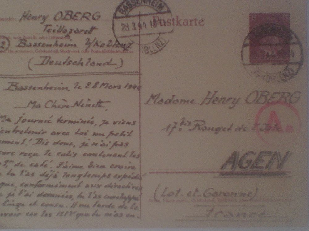 Temps guerre CPA Prisonnier Allemagne Timbre Hitler imprim� 8 N�rac (47)