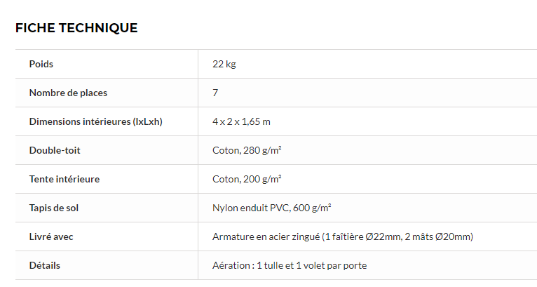 tente 7 places TRIGANO (jeunesse et sports 400 Gye (54)