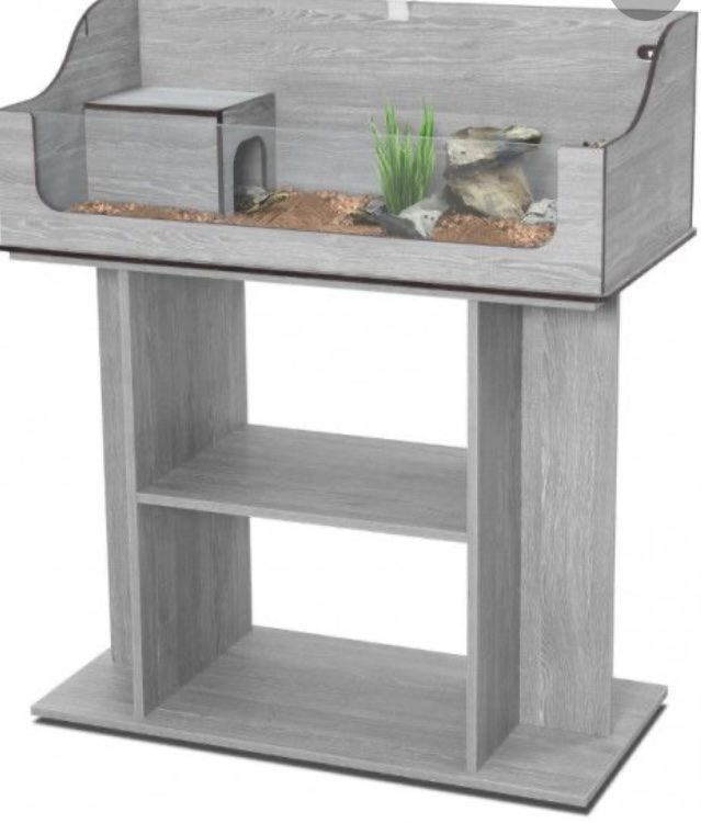 terrarium + meuble en bois 100 fr�ne gris  et lampes 200 Saint-Laurent-de-la-Salanque (66)