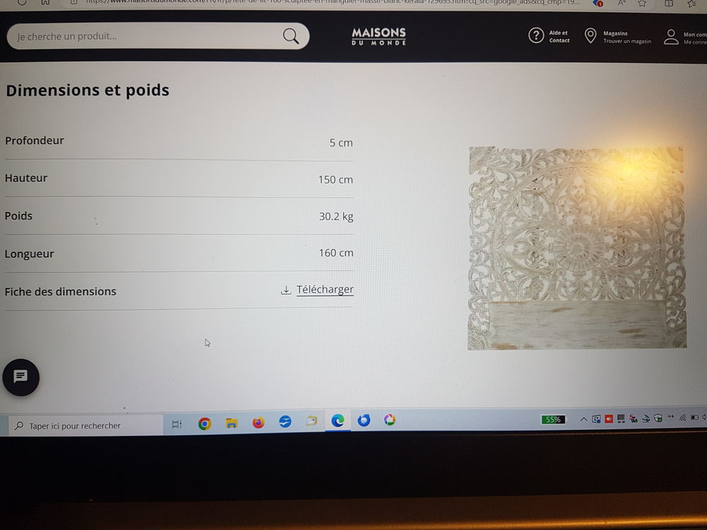 tete de lit en bois de manguier
maison du monde
250 Annemasse (74)