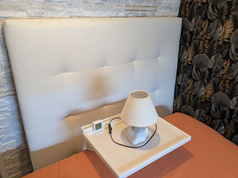 T�te lit capitonn�e couleur blanc pour lit 140cms 60 Cabourg (14)