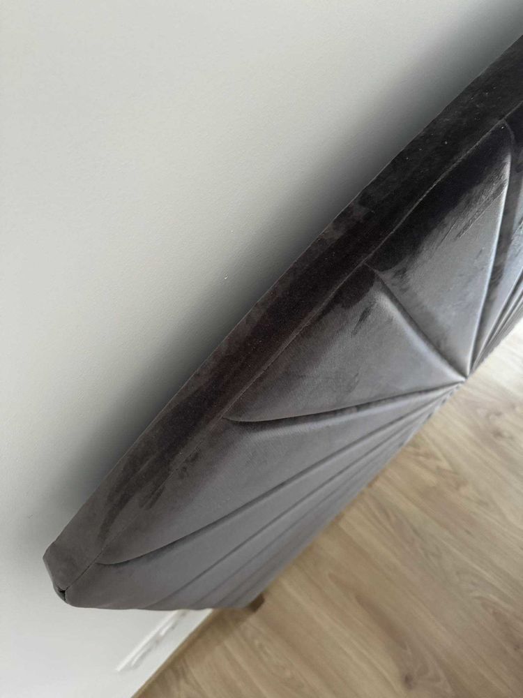 T�te de lit Grise en velours 110 Doubs (25)