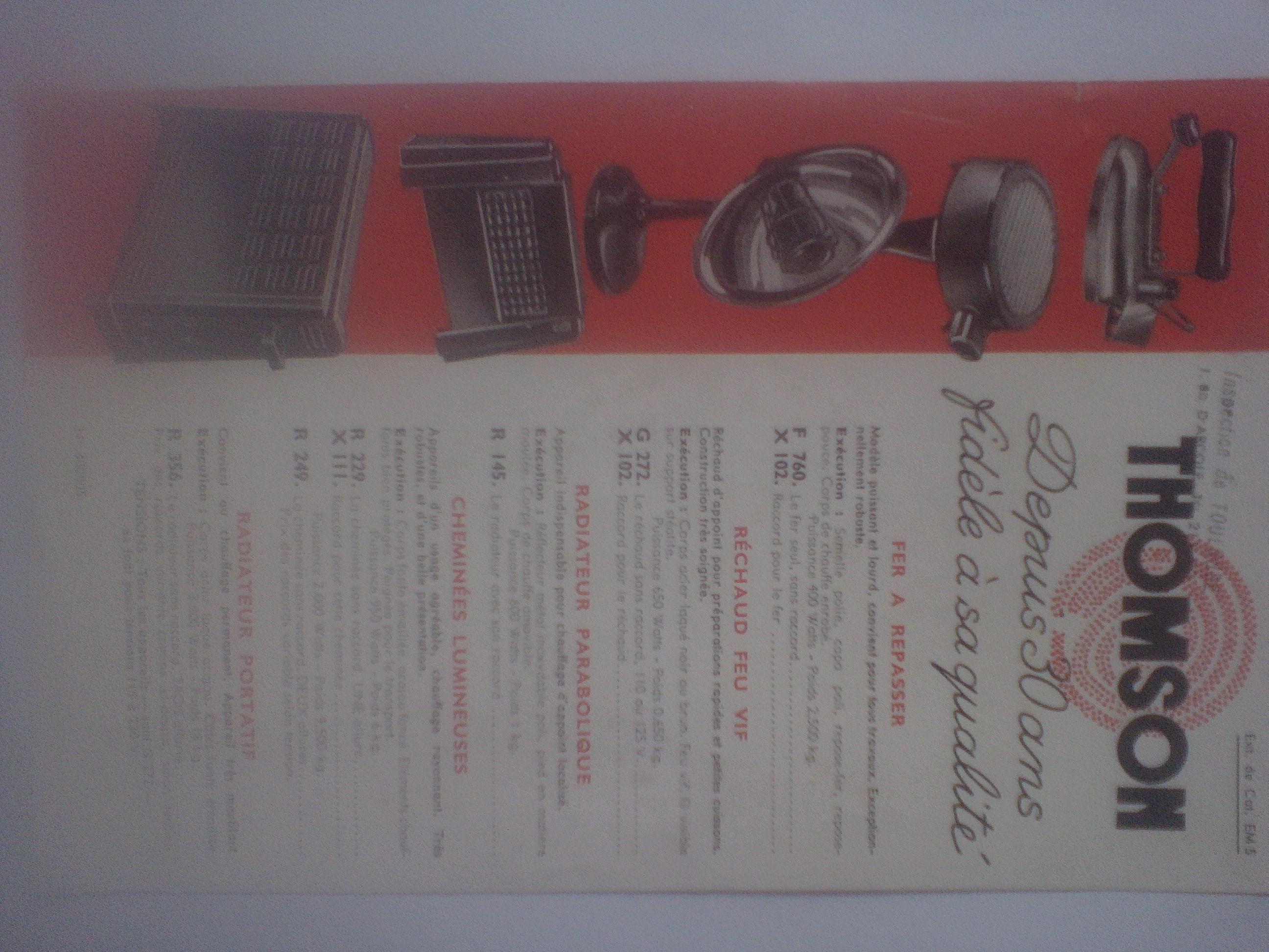 Thomson-Houston Paris �lectro-m�nager Fer R�chaud Radiateur 7 N�rac (47)
