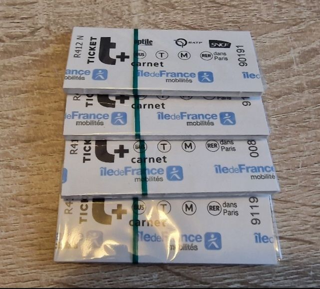 Ticket de m�tro T+ carnet de 10
8 carnets dispo 10 Rueil-Malmaison (92)