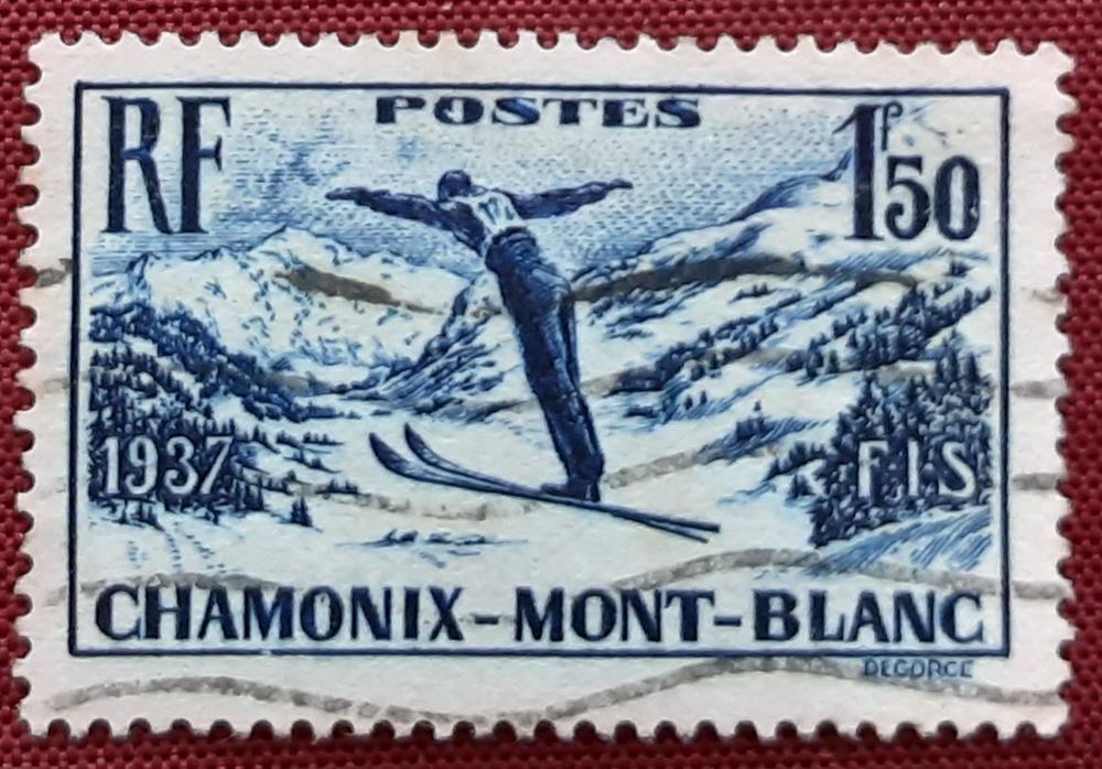 timbre CHAMONIX MONT BLANC 1F50  oblit�r� 1t 1 Pontoise (95)