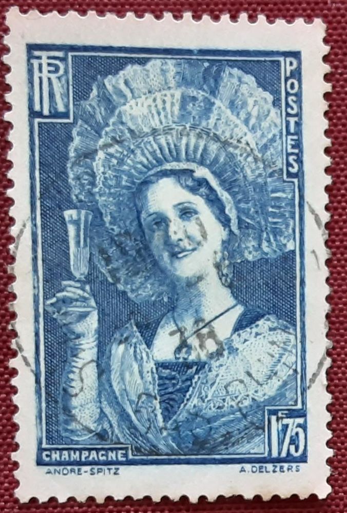 Timbre Champagne  valeur faciale 1f75  oblit�r� 1 Pontoise (95)