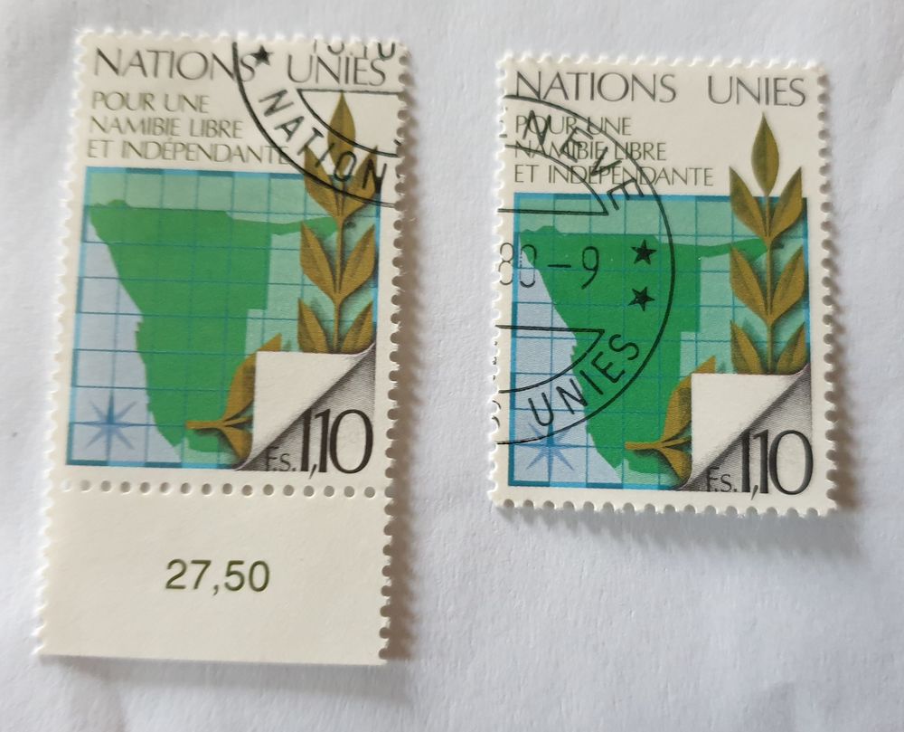 Timbre collection ONU gen�ve  namibie libre oblit�r�s 1977- 0 Marseille 9 (13)
