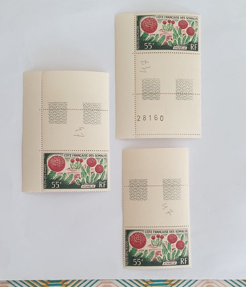 Timbre Cote des Somalis Poste  de 55 francs 3 Marseille 9 (13)
