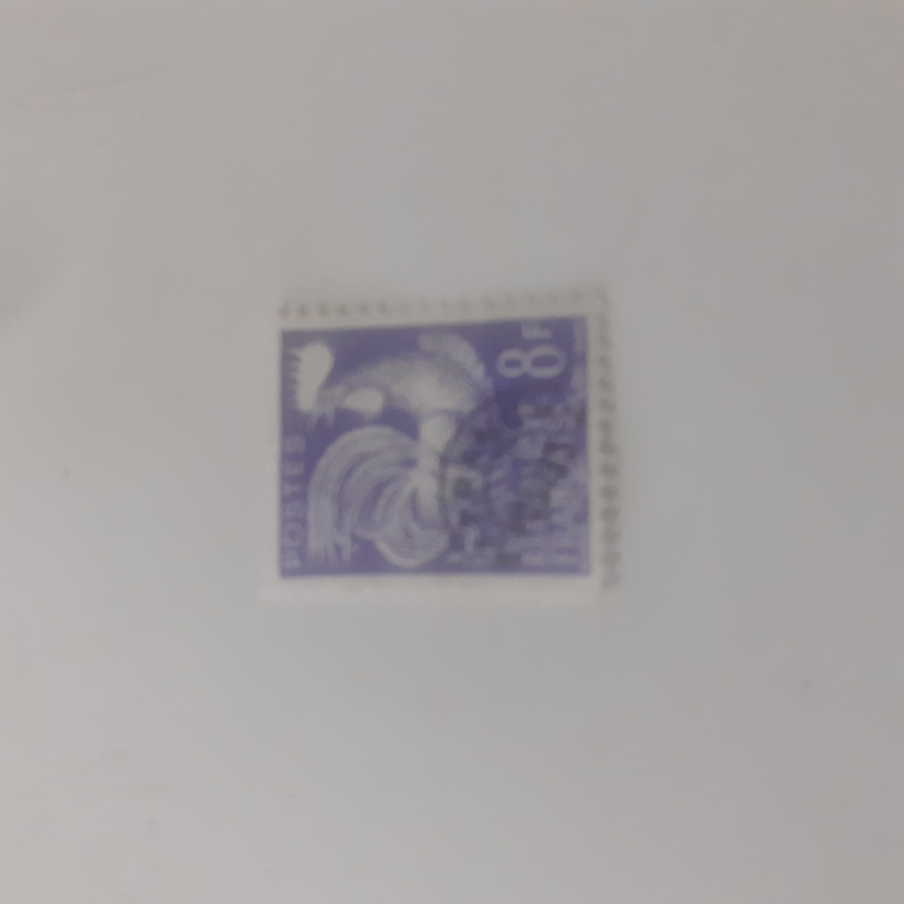 timbre coq de Decarie 8 francs 15 Fleury-les-Aubrais (45)