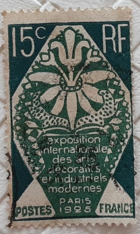 timbre exposition interna des arts d�coratifs PARIS 1925 15c 1 Pontoise (95)