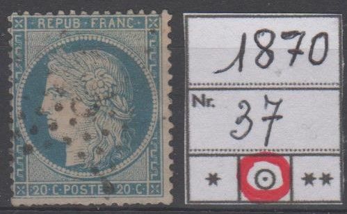 TIMBRE de FRANCE
1870
OBLITERE 4 Caumont (09)