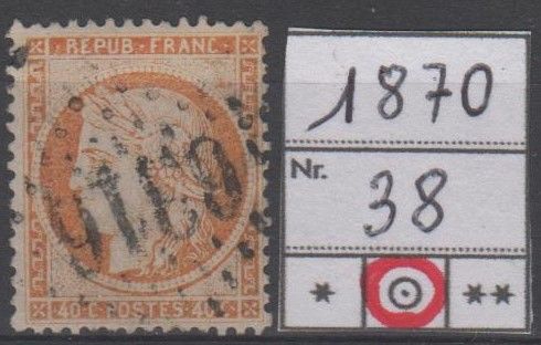 TIMBRE de FRANCE
1870
OBLITERE 3 Caumont (09)