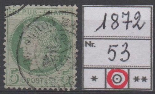 TIMBRE de FRANCE
1872
OBLITERE 3 Caumont (09)