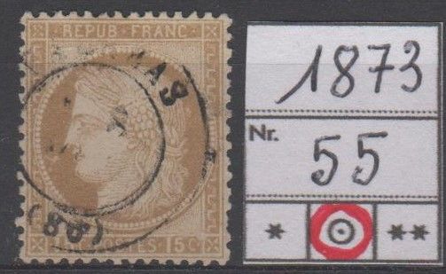 TIMBRE de FRANCE
1873
OBLITERE 2 Caumont (09)