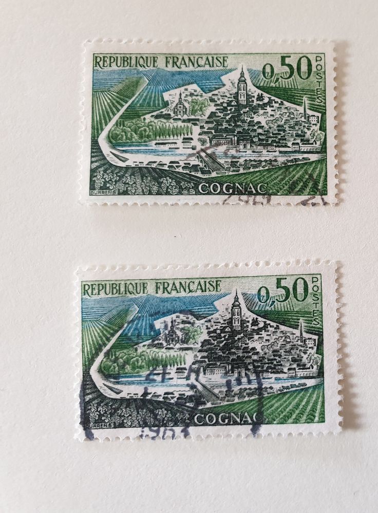 Timbre france 1961 Cognac - lot 0.10 euro 0 Marseille 9 (13)