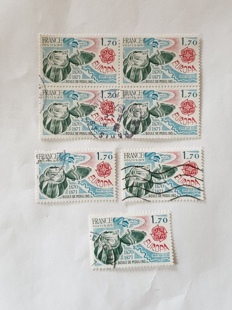 Timbre France 1979 Europa - Boule de Moulins-lot 1 euro 1 Marseille 9 (13)