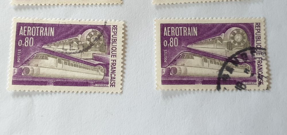 Timbre france A�rotrain oblit�r� 1970 - lot 0.26 euro 0 Marseille 9 (13)
