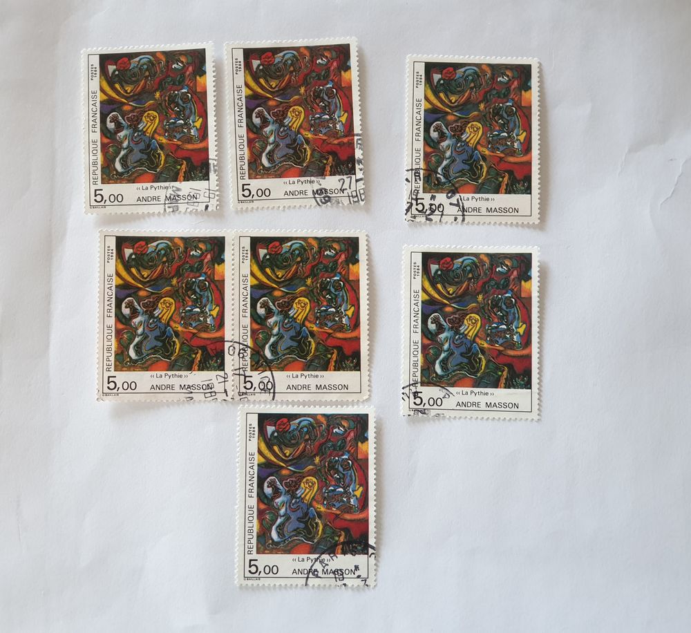 Timbre France Andr� Masson  La Pythie  1984 - lot 1.96 euro 0 Marseille 9 (13)