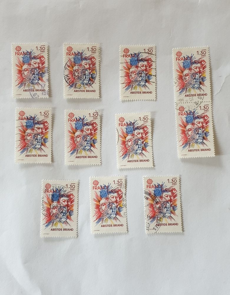 Timbre france Aristide Briand - Europa  1980 - lot 0.88 euro 0 Marseille 9 (13)