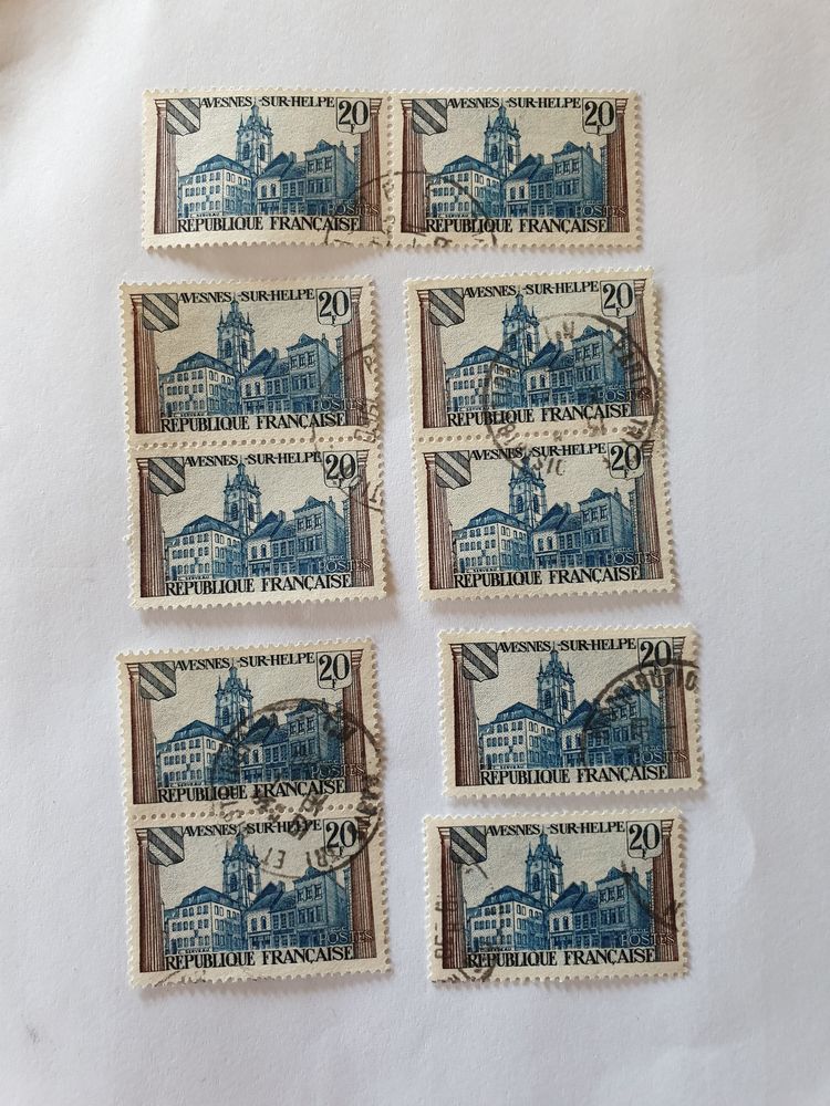 Timbre France Avesnes-sur-Helpe (la place Guillemin)   20 F 0 Marseille 9 (13)